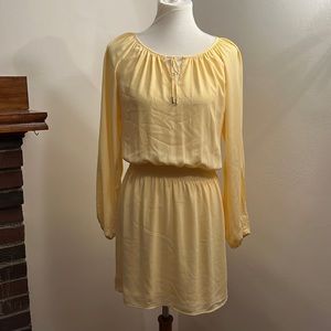 White House Black Market Yellow Cold Shoulder Dress Size 0 NWOT